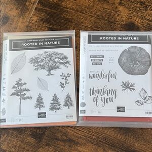 STAMPIN UP Rooted in Nature stamp and die set - used
